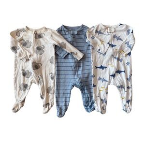 Carter's Kids Footies Baby Footed Zip Pajama Bundle  Size 3-6 months